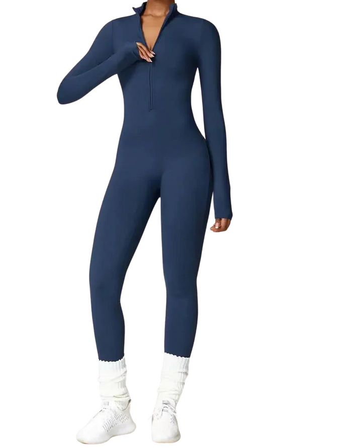 Combinaison polaire chaude femme hiver, col ajustable. Confort et style élégant pour la saison froide.