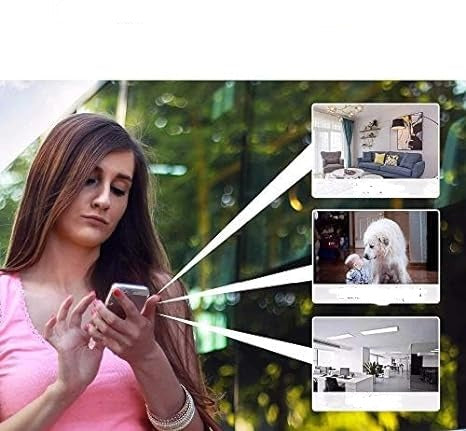 Caméra de surveillance WiFi 1080p HD sans fil, facile à installer, pour sécurité complète maison/bureau.