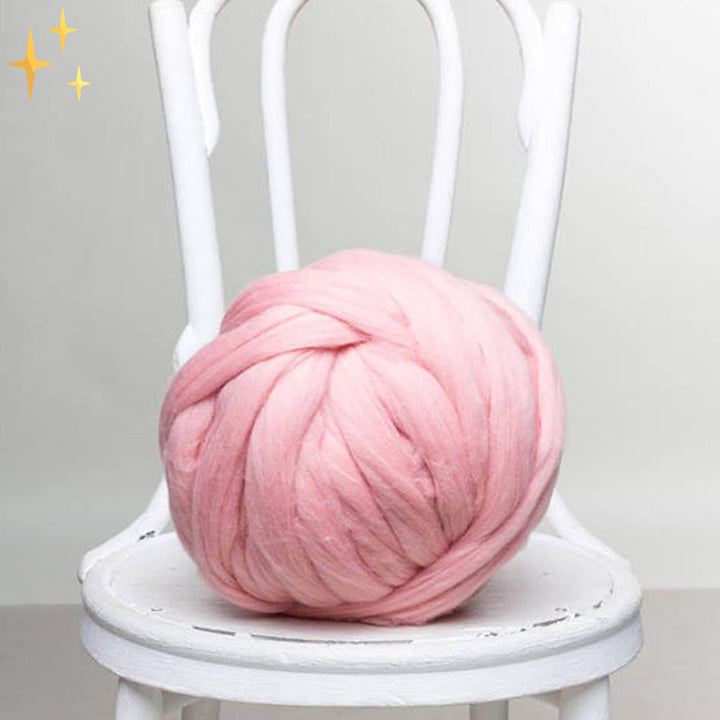 Fil à tricoter épais 1000g, idéal pour les projets DIY de décoration maison, plaids et coussins.