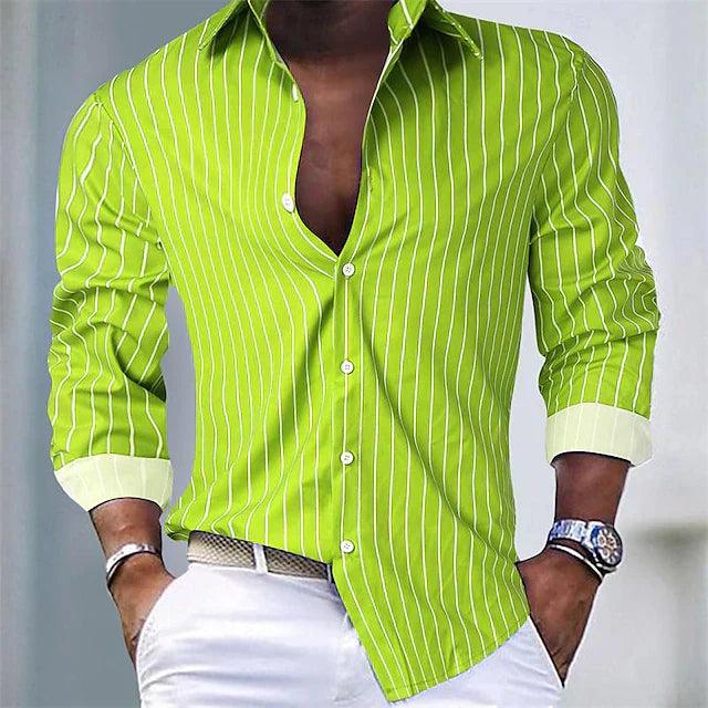 Chemise homme élégante à manches longues pour un look décontracté chic. Parfaite pour l'automne et le printemps.