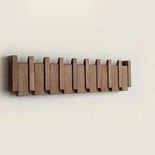 Porte-manteau mural design piano en bois massif. Élégant organisateur pour hall d'entrée ou maison.