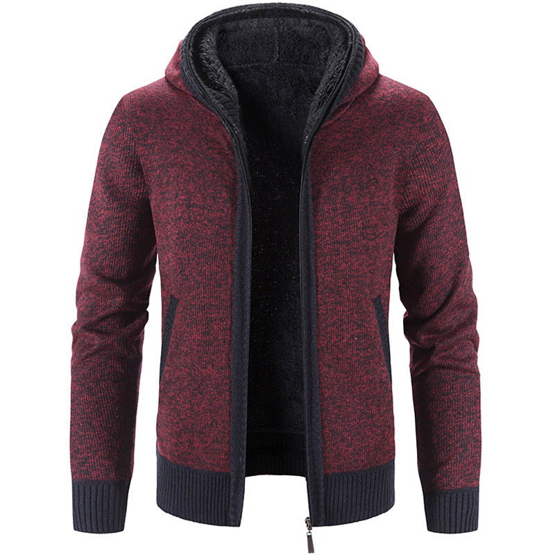 Veste cardigan zippée à capuche pour homme, mode masculine décontractée. Parfait pour l'automne-hiver.
