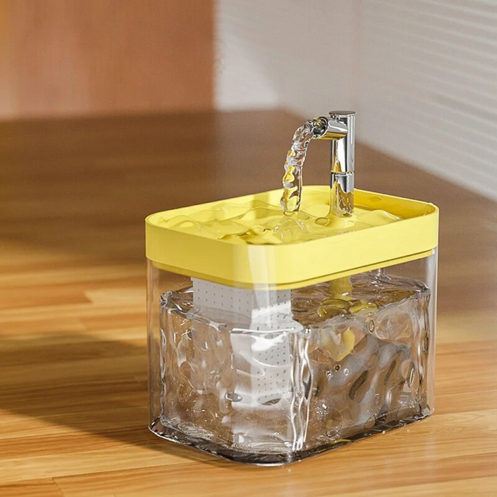 Fontaine à eau pour animaux domestiques. Filtration efficace, fonctionnement ultra silencieux pour chats et chiens.
