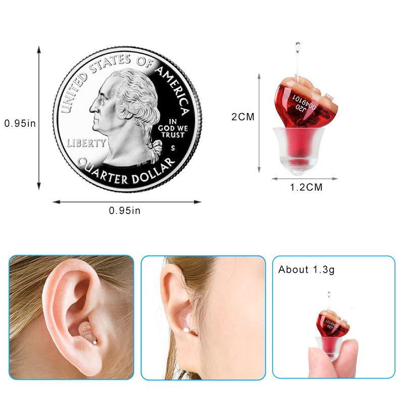 Micro appareil auditif numérique Vireta invisible, technologie anti-bruit pour une expérience sonore optimale.