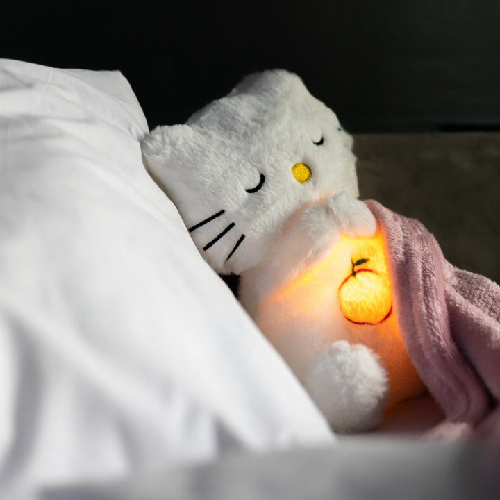Peluche lapin Ami Câlin, doudou avec veilleuse douce et musiques relaxantes pour le sommeil de l'enfant.