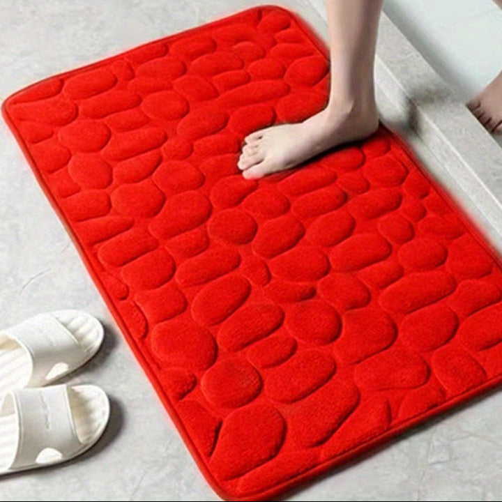 Tapis de bain en polyester, facile d'entretien pour une hygiène impeccable et un confort durable à la maison.