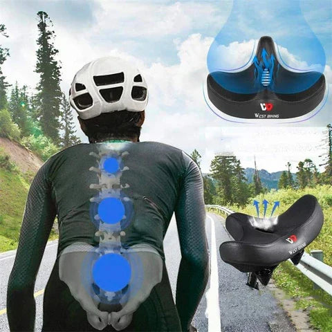 Profitez du cyclisme avec cette selle vélo ergonomique noire, conçue pour un confort durable en randonnée.