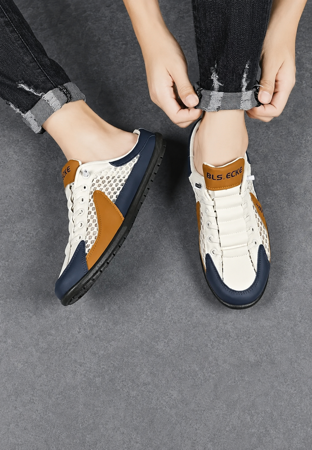 Baskets homme Elias tendance, style ajouré pour un confort optimal en été, idéales pour la mode masculine.