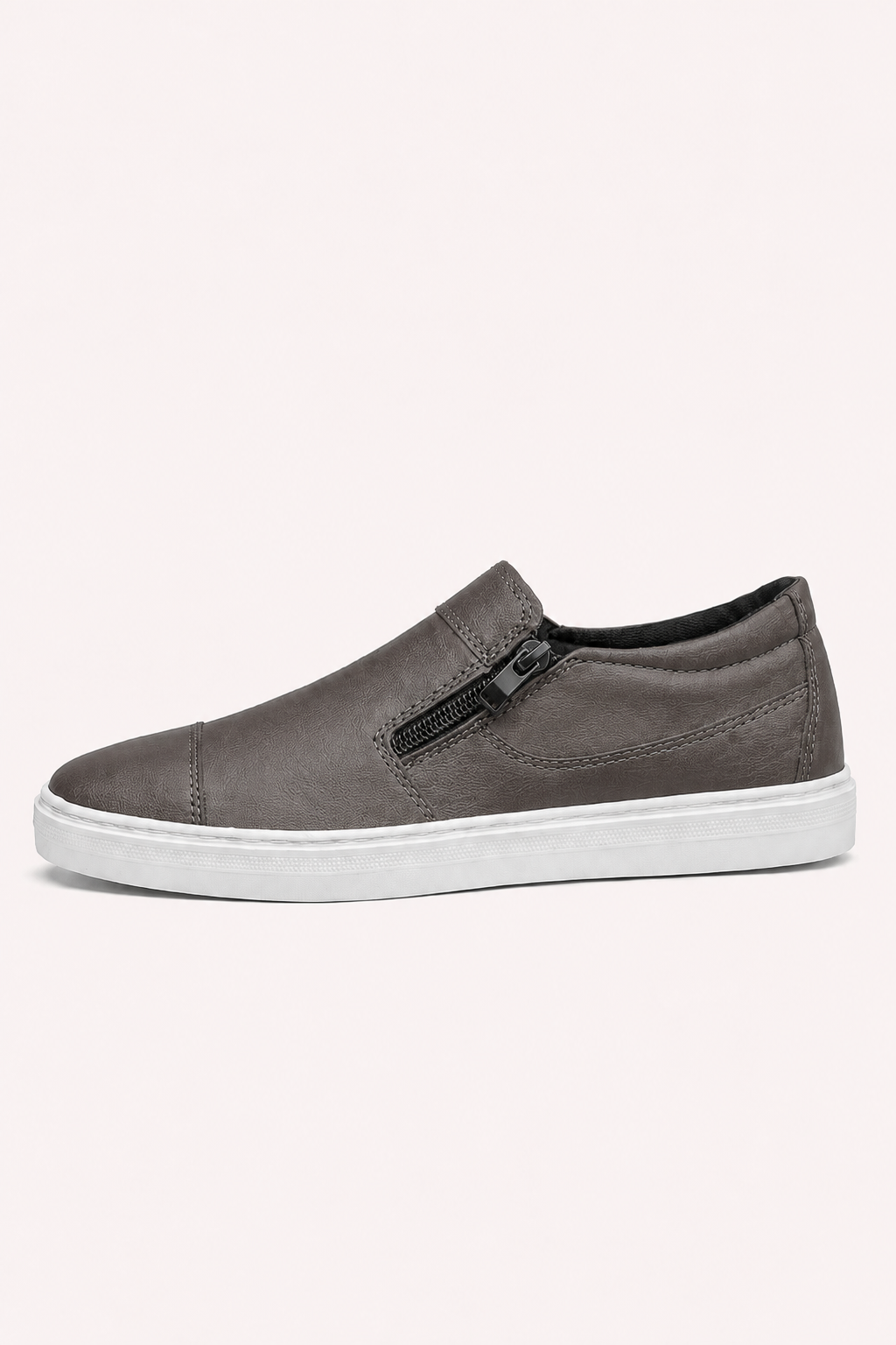 Chaussures basses homme décontractées, fermeture éclair pratique, idéales pour un style quotidien et la marche.