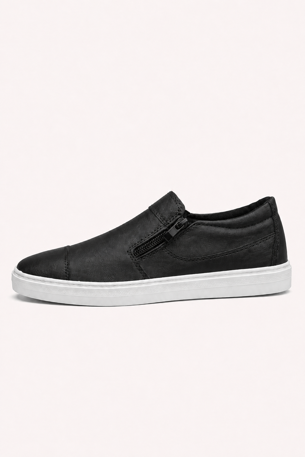 Chaussures homme confortables et décontractées, avec fermeture éclair latérale pour une élégance facile à enfiler.