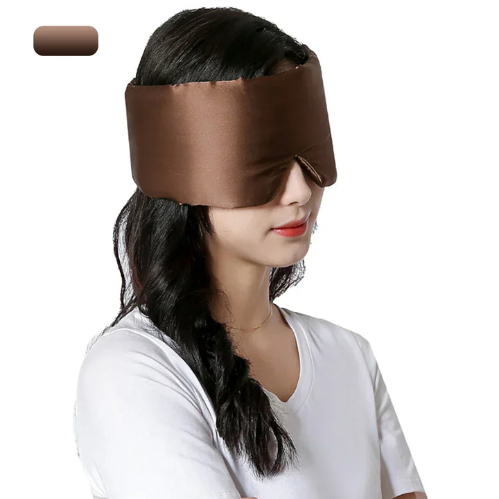 Masque de sommeil en soie douce, protège les yeux et favorise un repos profond et ininterrompu.