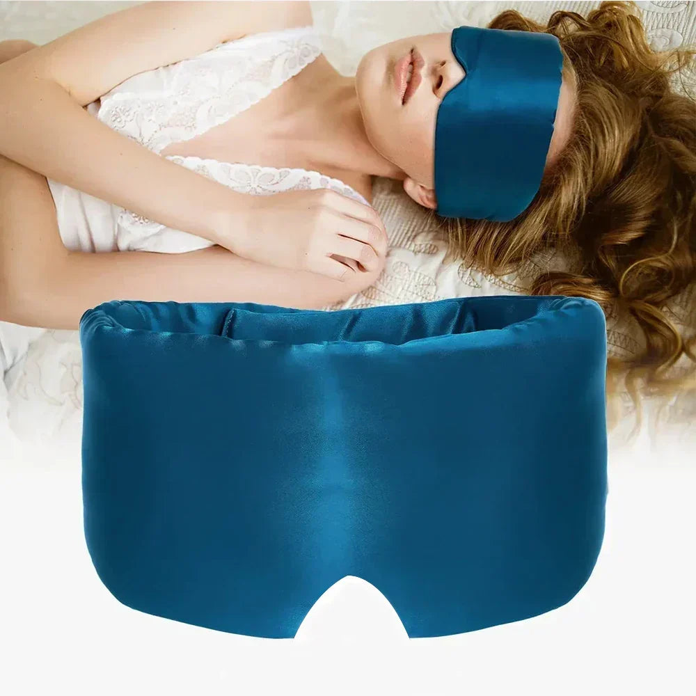 Masque de nuit en soie, idéal pour la détente et le repos des yeux, pour une sensation de bien-être.